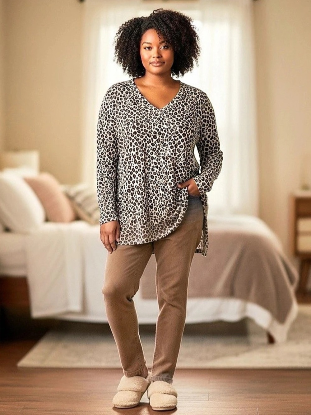Lane Bryant Intimates Leopard Print Brown & Black Sleep Shirt Nightie 22/24W